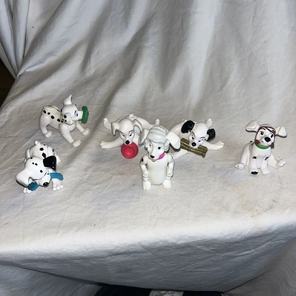 Disney McDonald's 6 Set Disney 101 Dalmatians Dogs Happy‎ Meal Toys LOT Loose B3